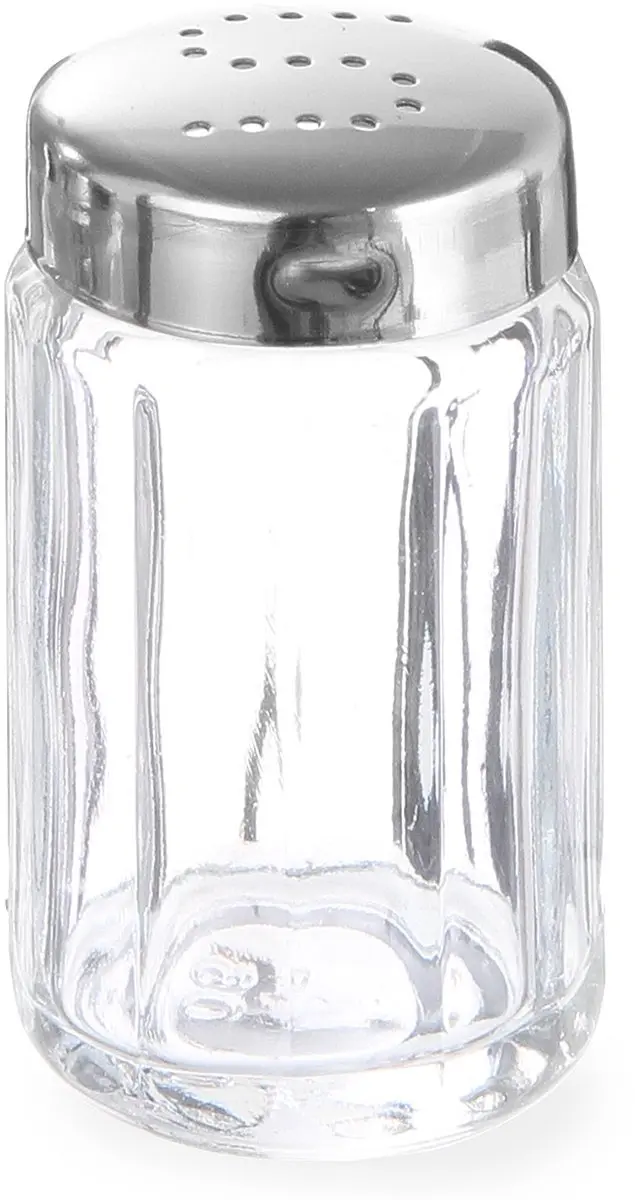 HENDI Zoutstrooiers Set 6-delig Glas/Roestvrij Staal Ø40x70mm