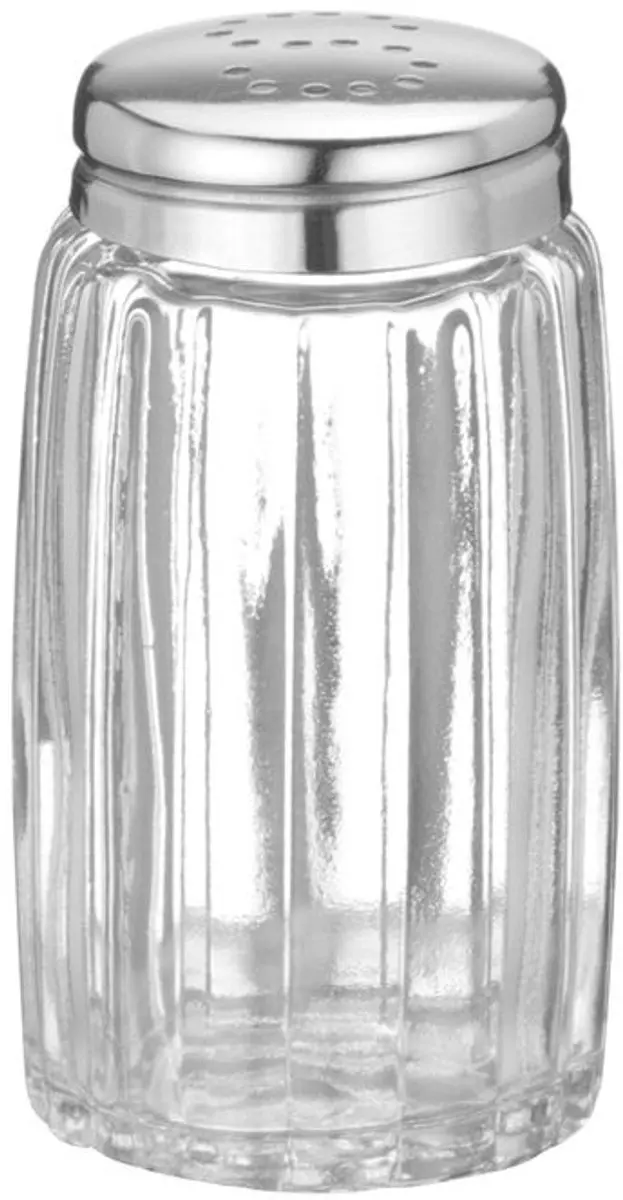 HENDI Zoutstrooiers Set 6-delig Glas/Roestvrij Staal Ø40x70mm