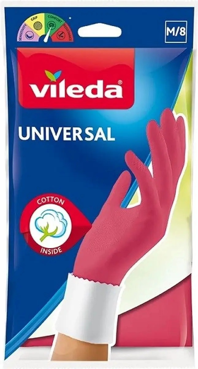 Vileda Universele Handschoenen M - Roze - Antislip