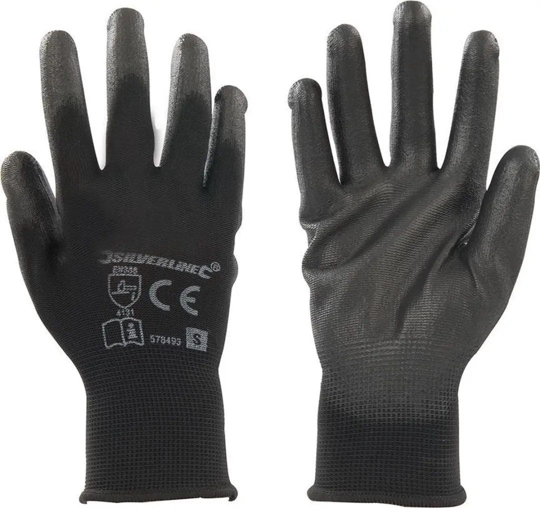 Silverline Handschoen met zwarte handpalm S