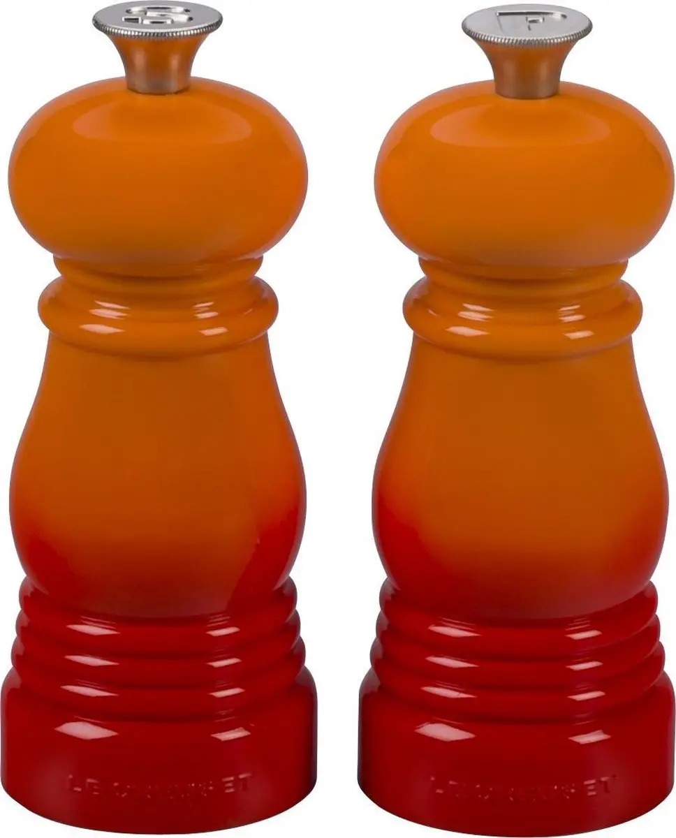 Le Creuset Mini Peper- en Zoutset Oranjerood
