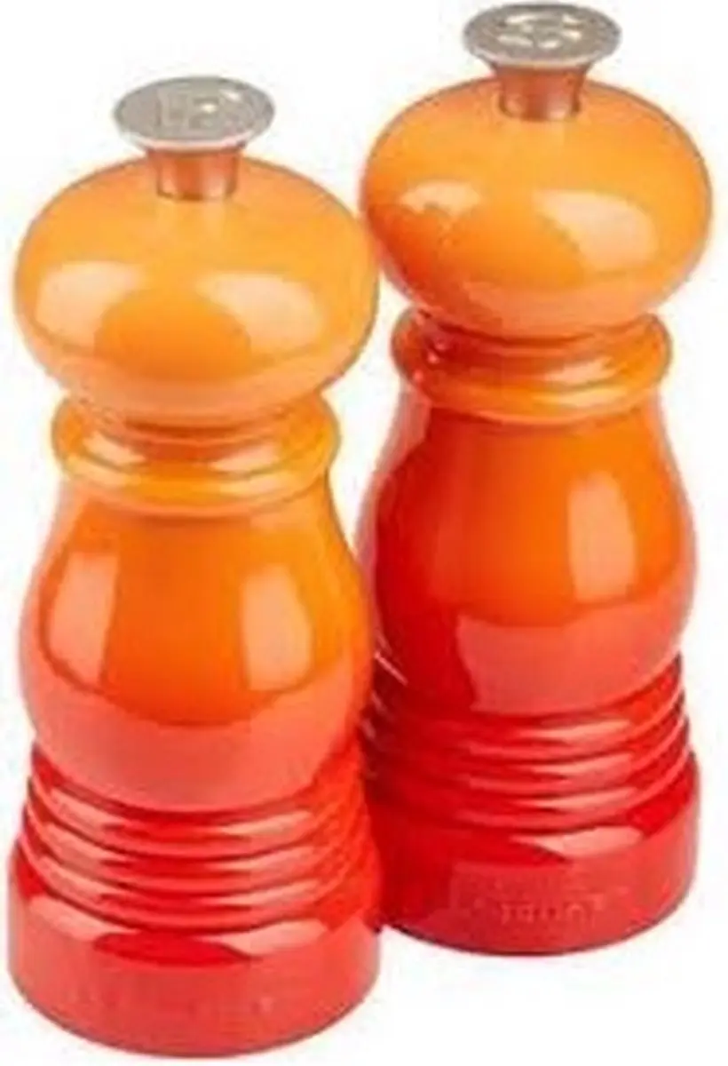 Le Creuset Mini Peper- en Zoutset Oranjerood - 12 cm