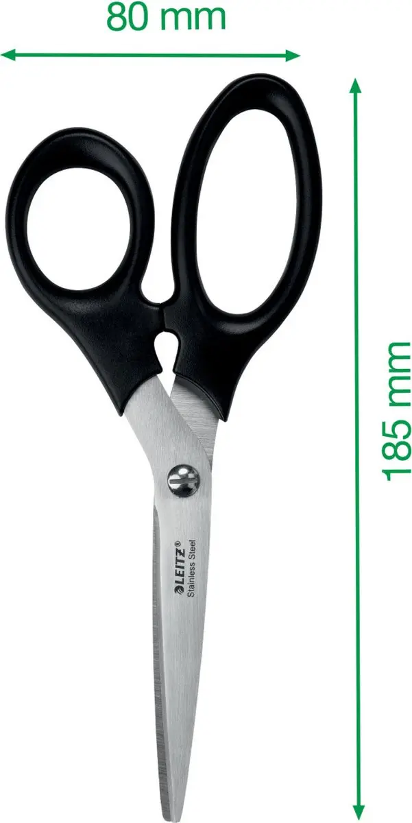 Leitz Roestvrijstalen Schaar 185mm - Zwart