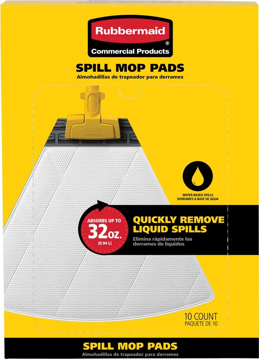 Rubbermaid Spill Mop Navulling Pads - 10 Stuks Wit