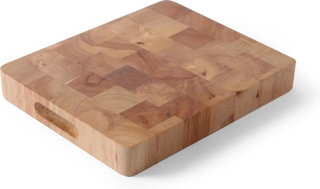 Hendi Dikke Snijplank Rubberhout 265x325mm - Schaakpatroon