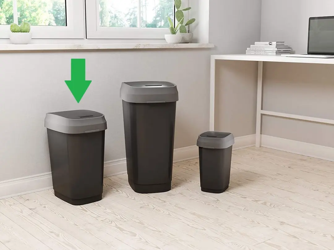 KIS Dual Swing Bin Prullenbak 25L - Zwart/Grijs