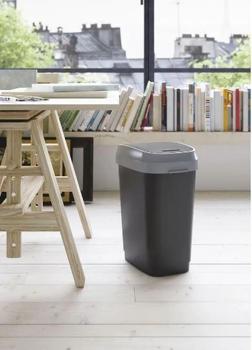 KIS Dual Swing Bin Prullenbak 25L - Zwart/Grijs
