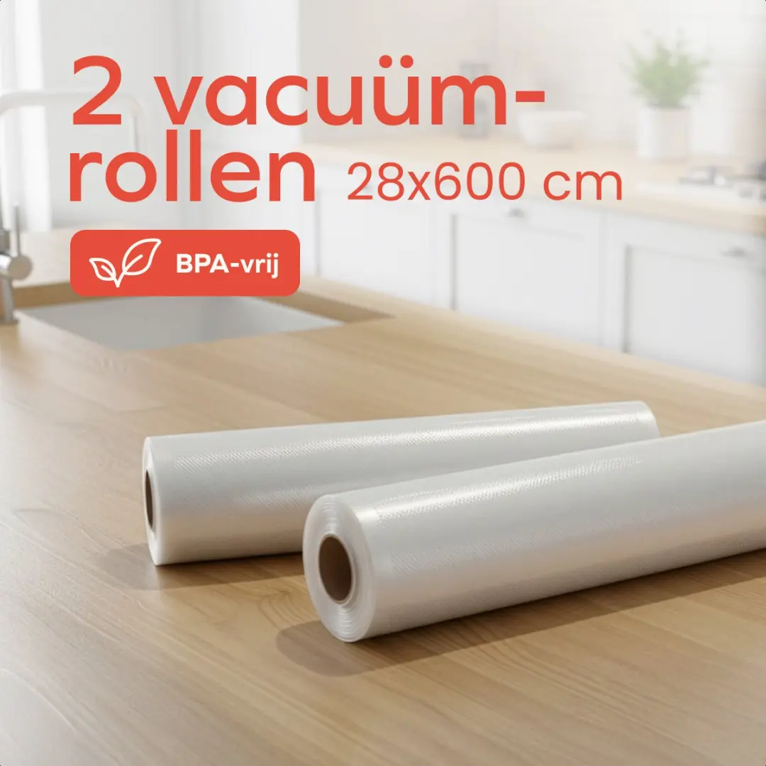 KitchenBrothers Vacuumrol KB1004224 - 2 Stuks 28x600cm - Transparant