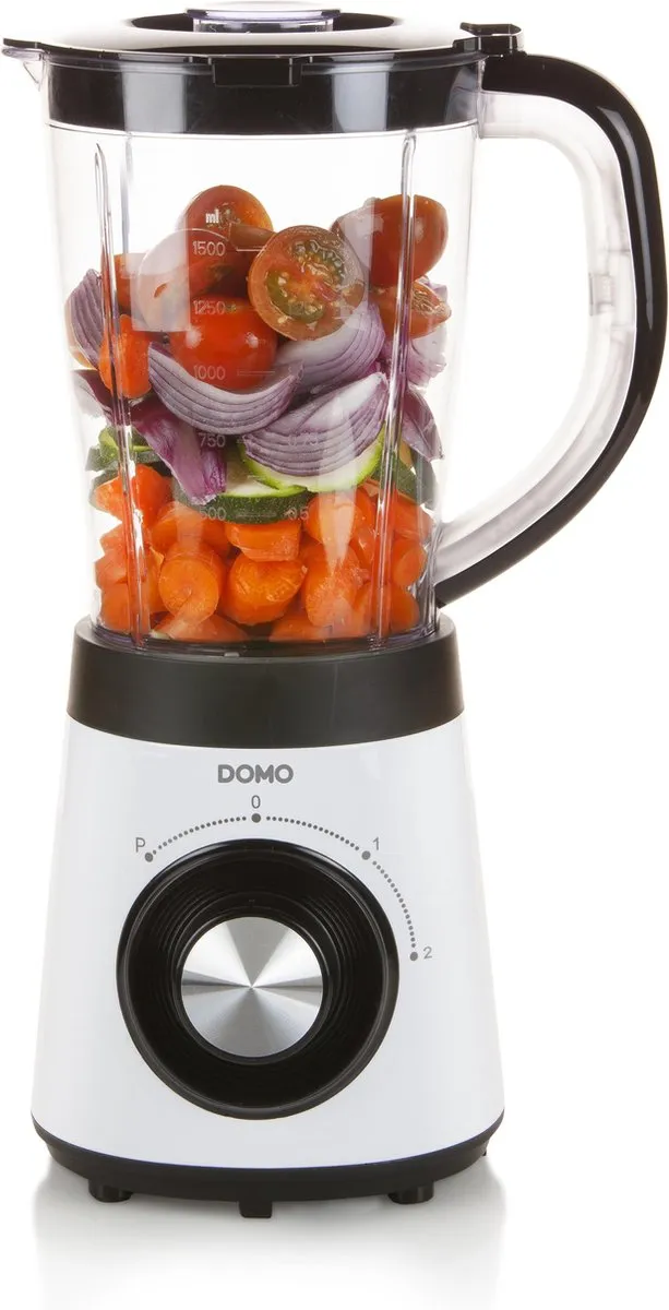 Domo DO9203BL Blender 500W 1,5L - Zwart/Wit