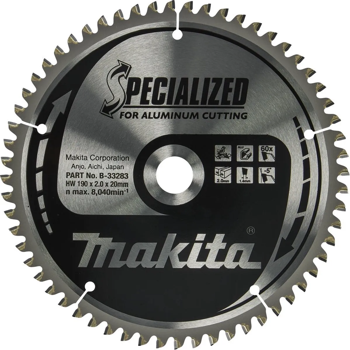 Makita B-33283 Afkortzaagblad Aluminium 190mm 60T