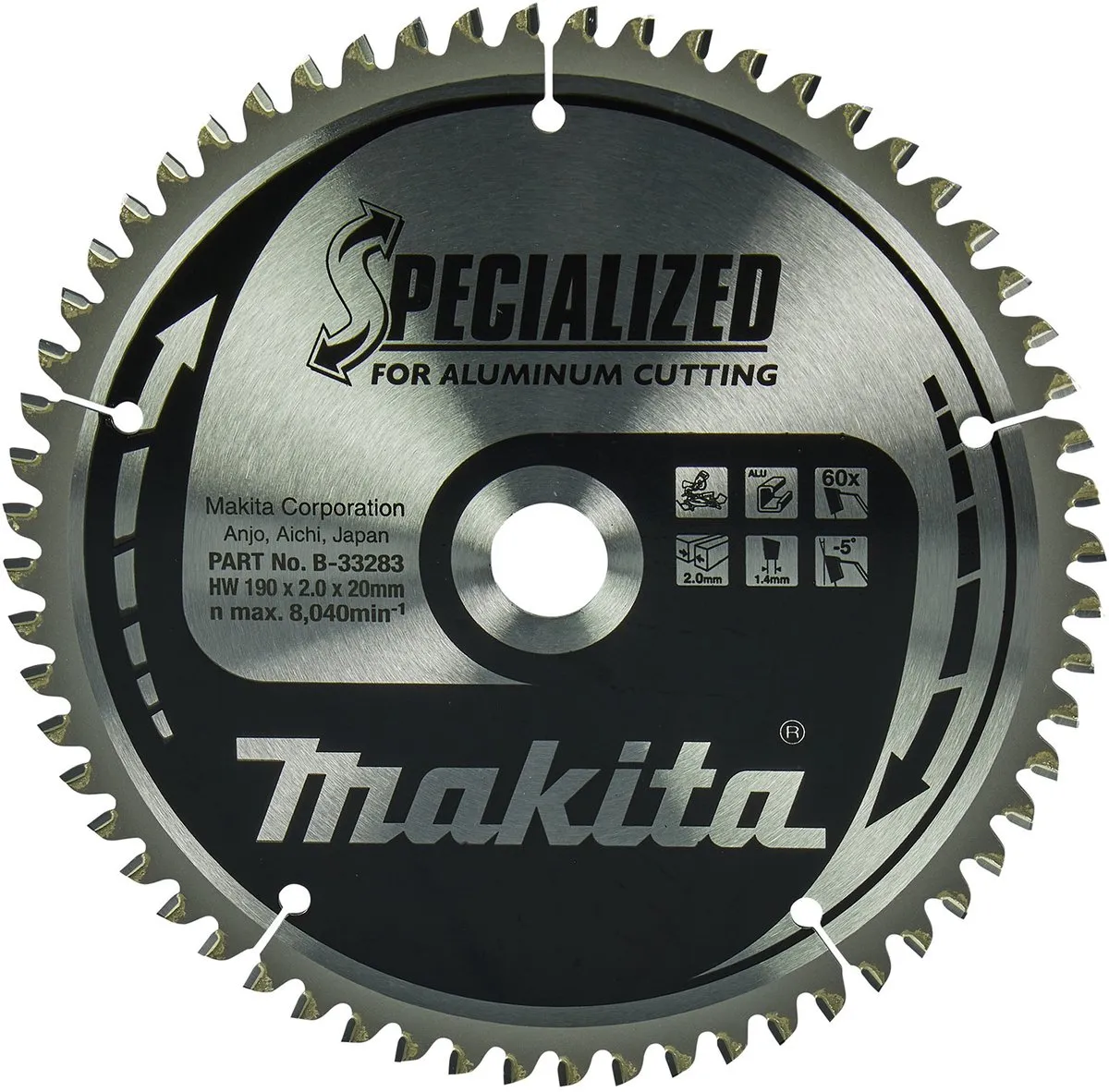 Makita B-33283 Afkortzaagblad Aluminium 190mm 60T