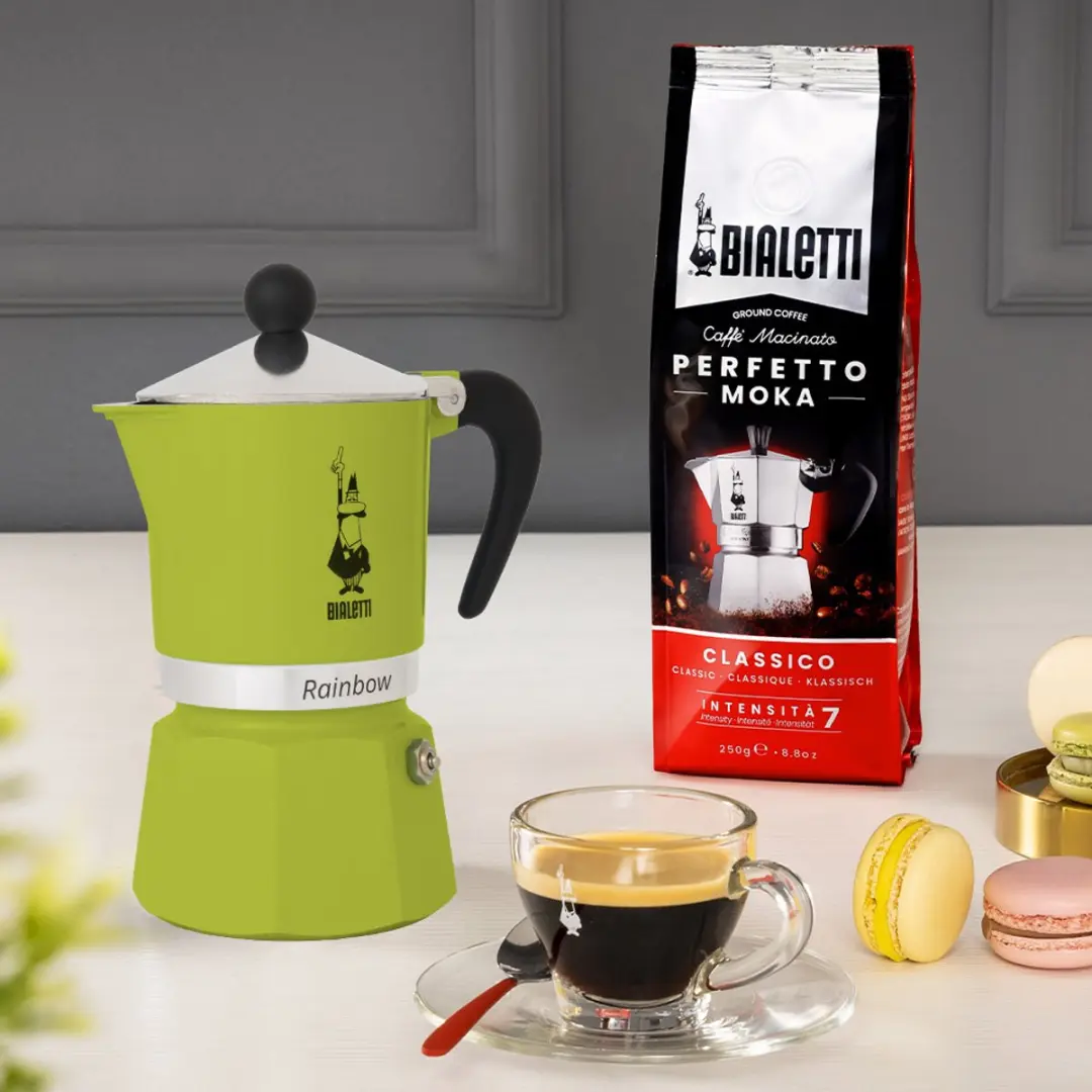Bialetti Rainbow 0004973 Espressopot - 6 Koppen - Groen