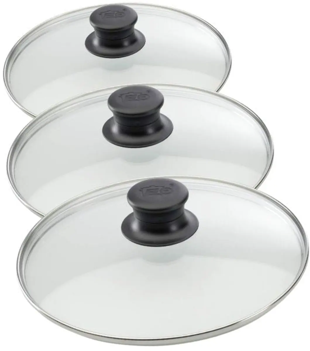 Fackelmann Elo Glazen Kookdeksels Set 24/28/32cm