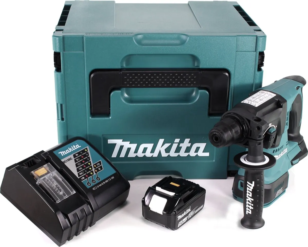 Makita DHR242RT1J Accuklopboormachine 18V SDS-plus - 24mm Beton - 1x 5.0Ah Accu