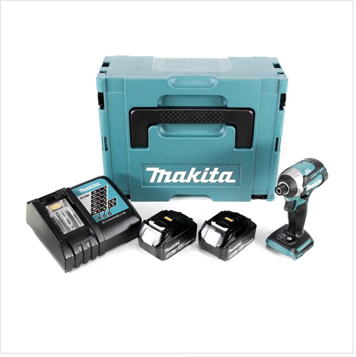 Makita DTD 154 RTJ Slagschroevendraaier 18V - 175Nm - 2x 5Ah + Oplader