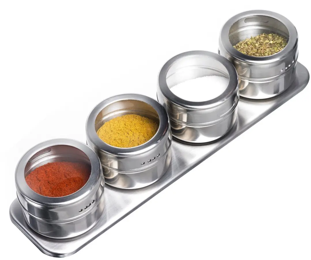 Westmark Kruidenrek 5-delig - 4x Ø6,5cm Potjes 40ml - Zilver
