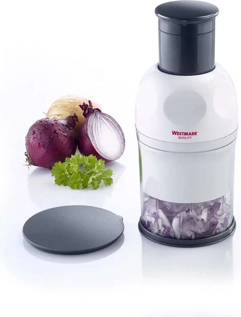 Westmark Universele Groentehakker Ui/Knoflook - Bewaarpot 11452260 - Wit/antraciet