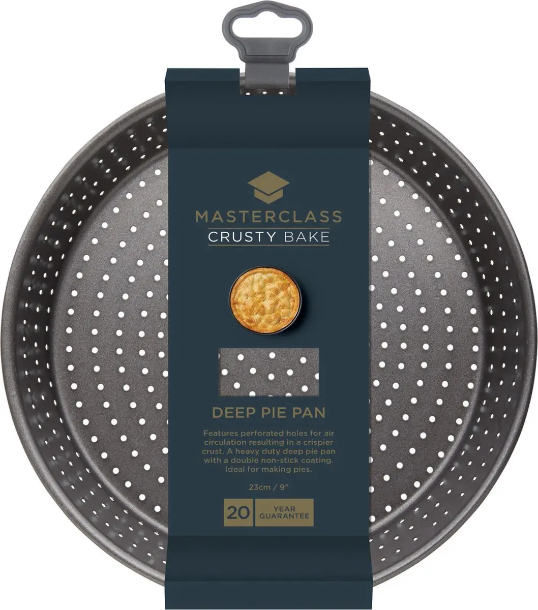 MasterClass Crusty Bake Diepe Bakvorm 23cm - 1mm Koolstofstaal - Zwart - afbeelding 6 van 6