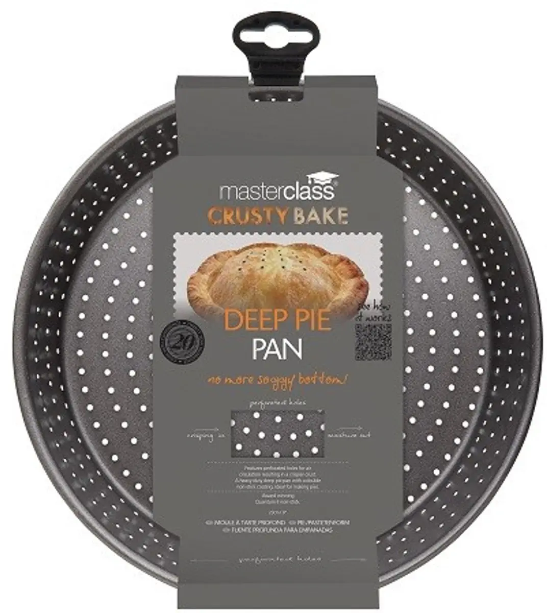MasterClass Crusty Bake Diepe Bakvorm 23cm - 1mm Koolstofstaal - Zwart