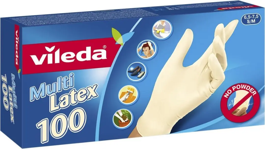 Vileda Multi Handschoenen Latex 100 Stuks S/M