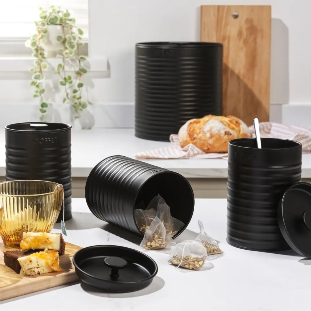 Russell Hobbs Ribbed Broodtrommel & 3 Blikken RH03313MB - Zwart - afbeelding 6 van 6
