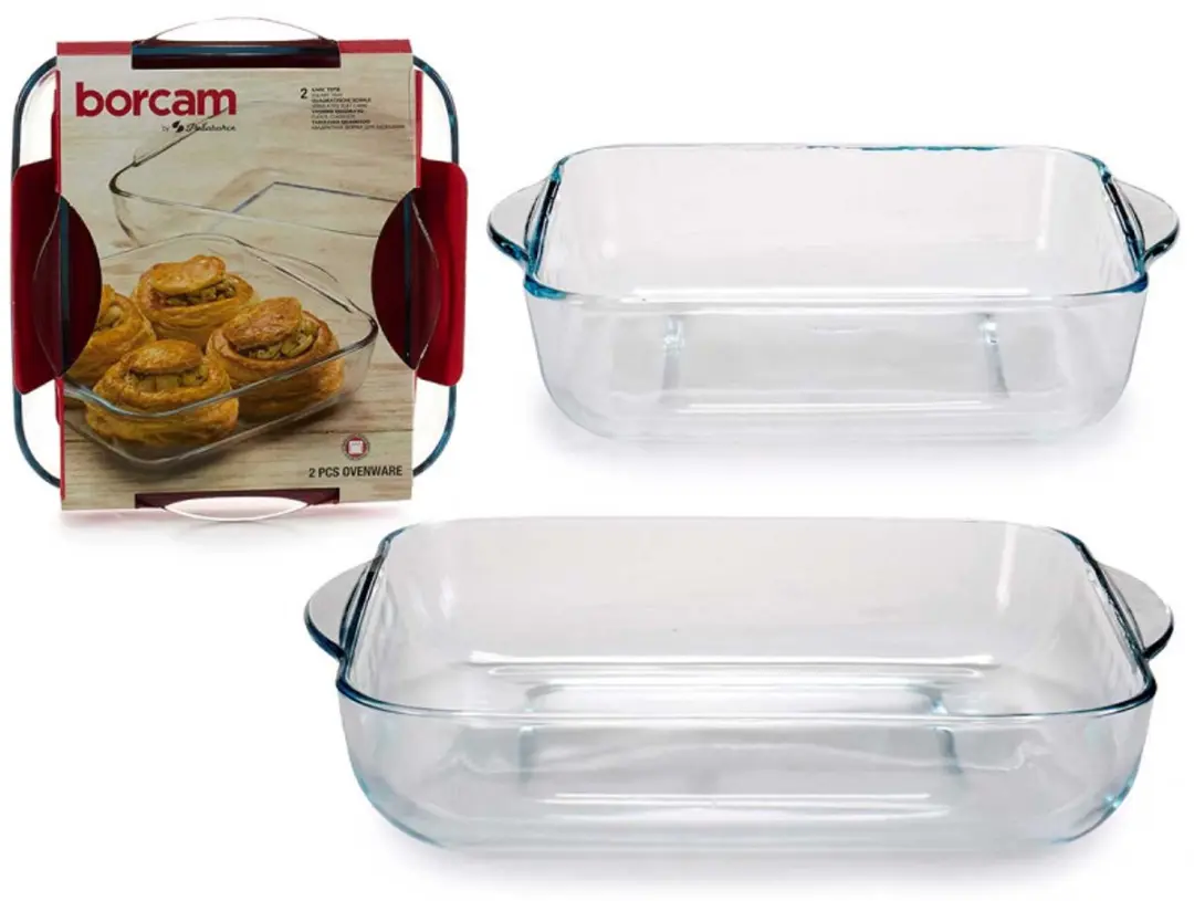 Pasabahce Ovenschalen Vierkant Glas Set