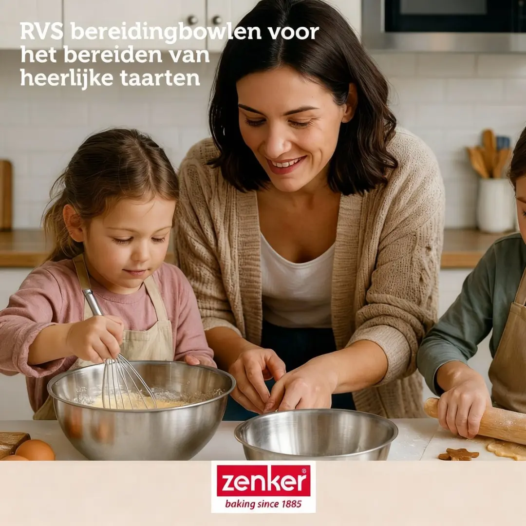Zenker Kerststronkvorm 32cm - met 2 mengkommen & accessoires - Zwart