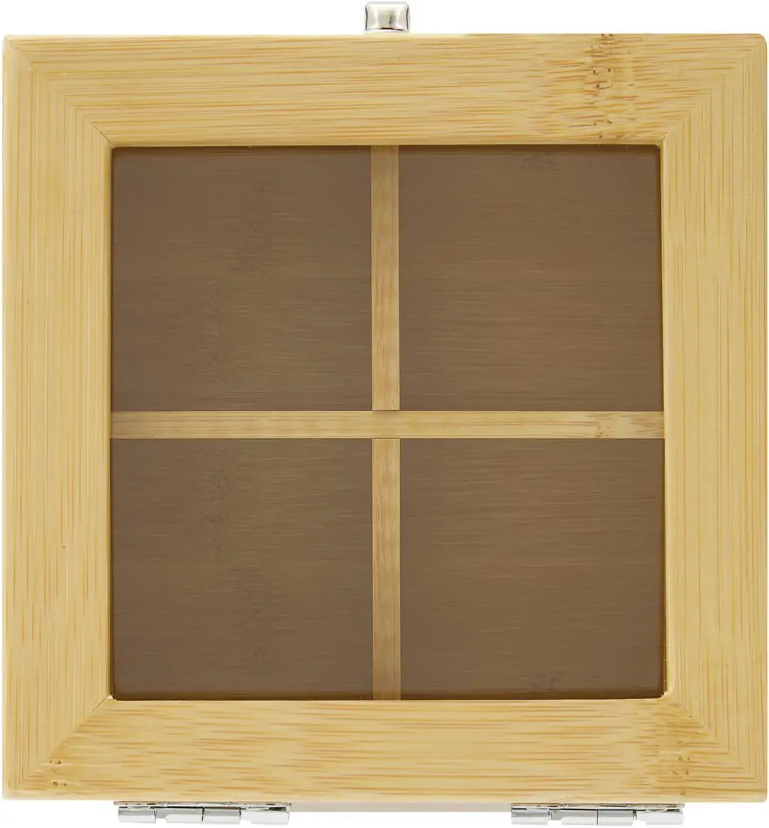 Bellatio Design Theedoos 4-vaks - 6 Stuks - Bamboe - 14x14x7,5cm