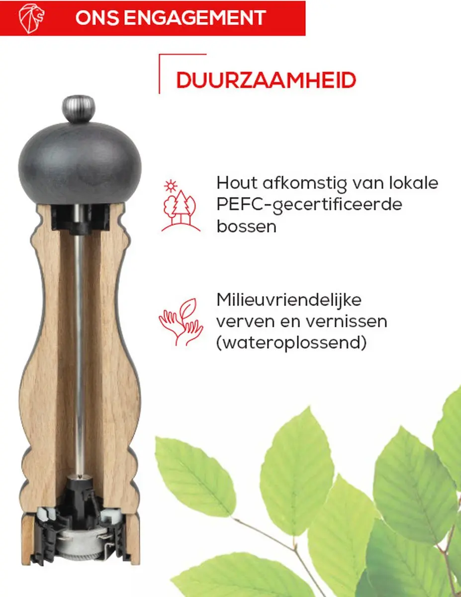 Peugeot Fidji Zoutmolen 12cm - Mat Zwart