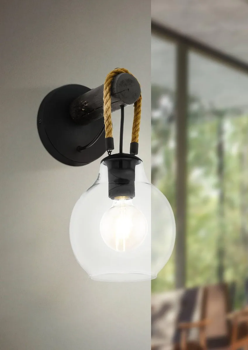 Eglo Roding Wandlamp E27 - 35cm - Zwart - afbeelding 4 van 6