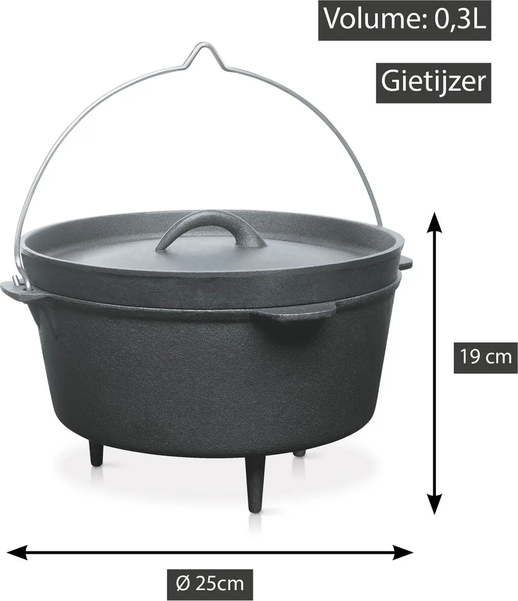 Barbecook Junko Sudderpot Dutch Oven 3L - Zwart