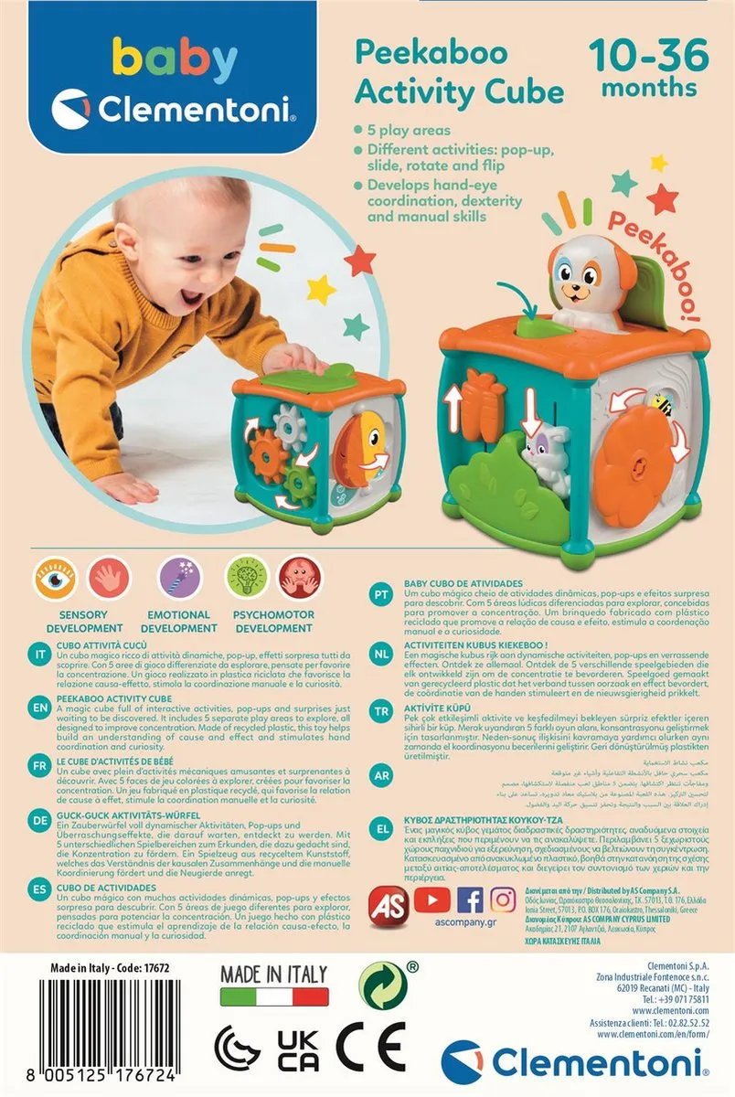 Clementoni Kiekeboe Activiteitenkubus - Blauw - afbeelding 6 van 6