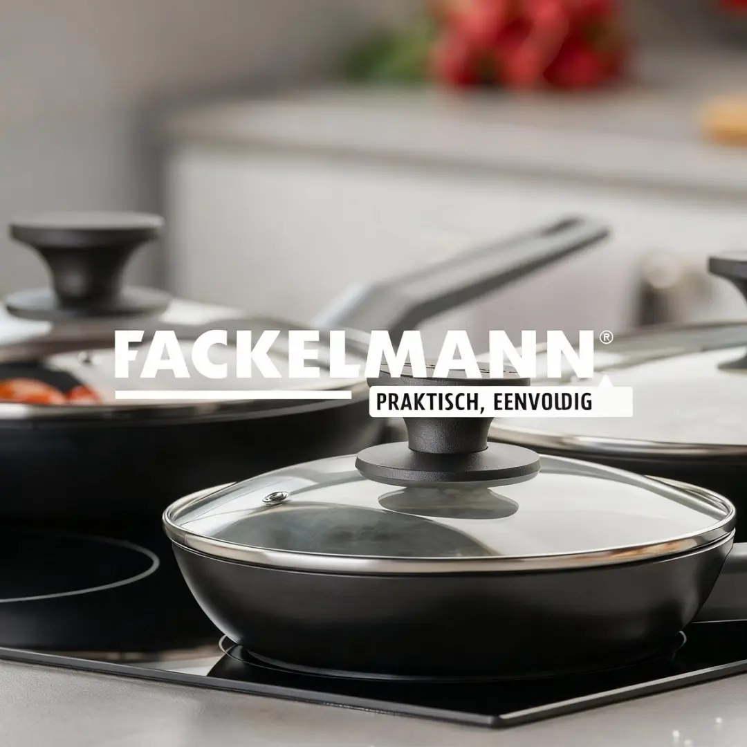 Fackelmann Glasdeksel 32cm - Zwart/Transparant