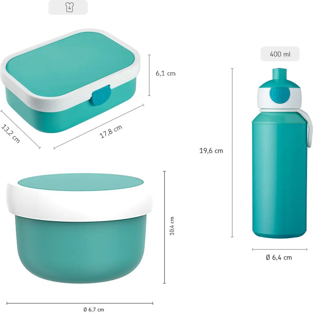 Mepal Campus Lunchset Dino - 1,45L Bento Box & Pop-up Fles