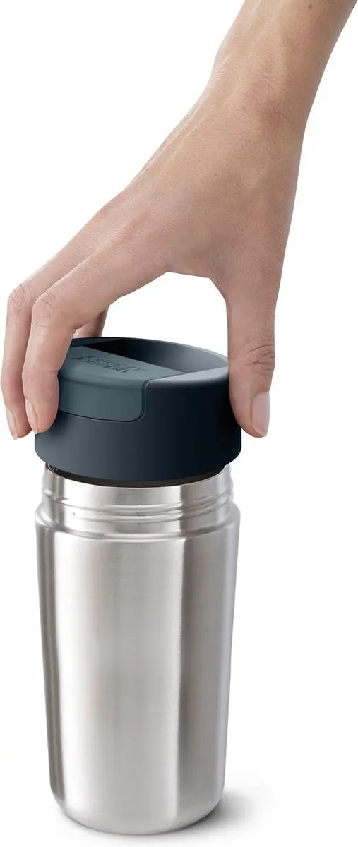Joseph Joseph Flip Top Drinkbeker 454ml - Zilver