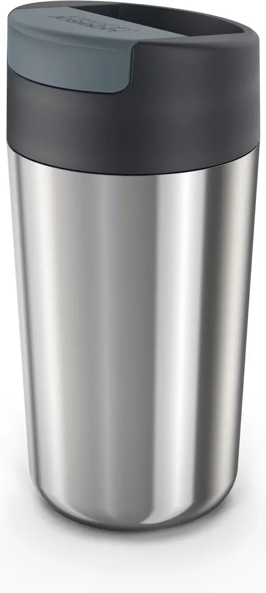 Joseph Joseph Flip Top Drinkbeker 454ml - Zilver