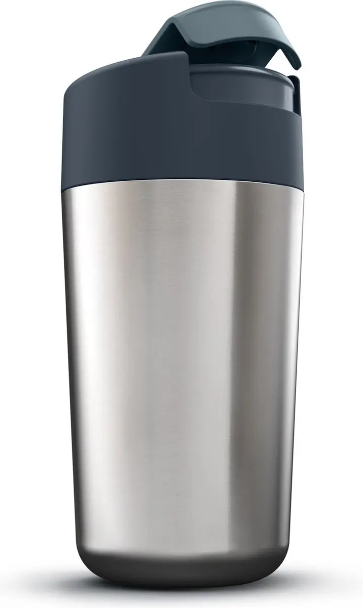 Joseph Joseph Flip Top Drinkbeker 454ml - Zilver