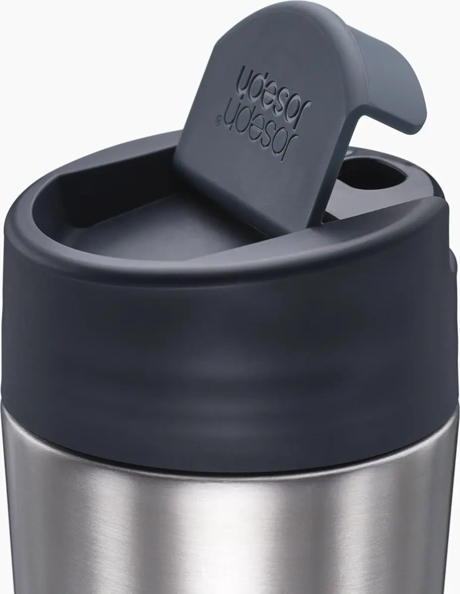 Joseph Joseph Flip Top Drinkbeker 454ml - Zilver - afbeelding 6 van 6