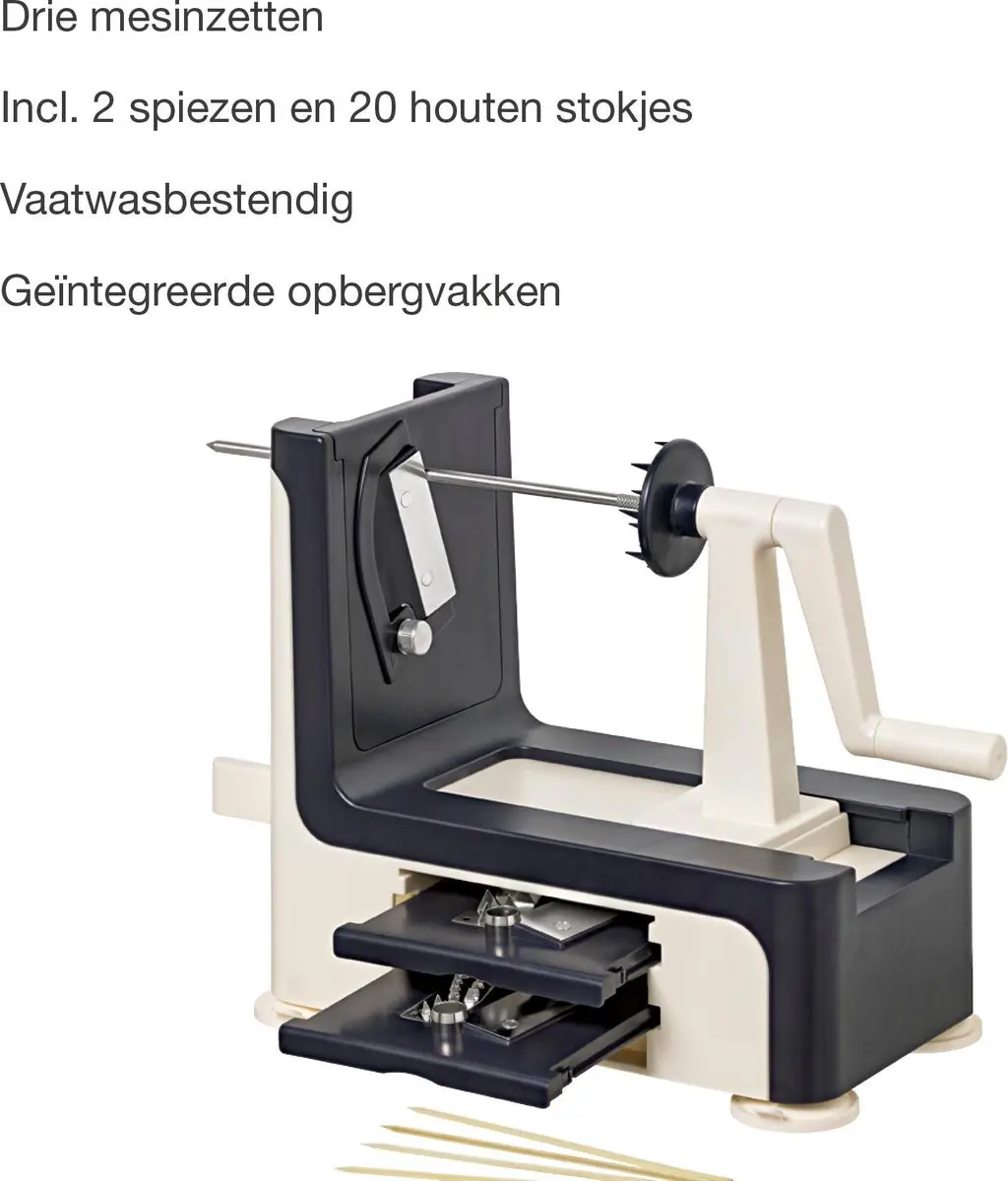 Lurch Super Spirali Spiraalsnijder - 3 Messen - Grijs/Wit - afbeelding 6 van 6