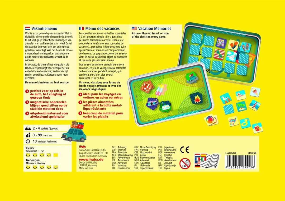 Haba Vakantiememo Reisspel - 2-4 Spelers