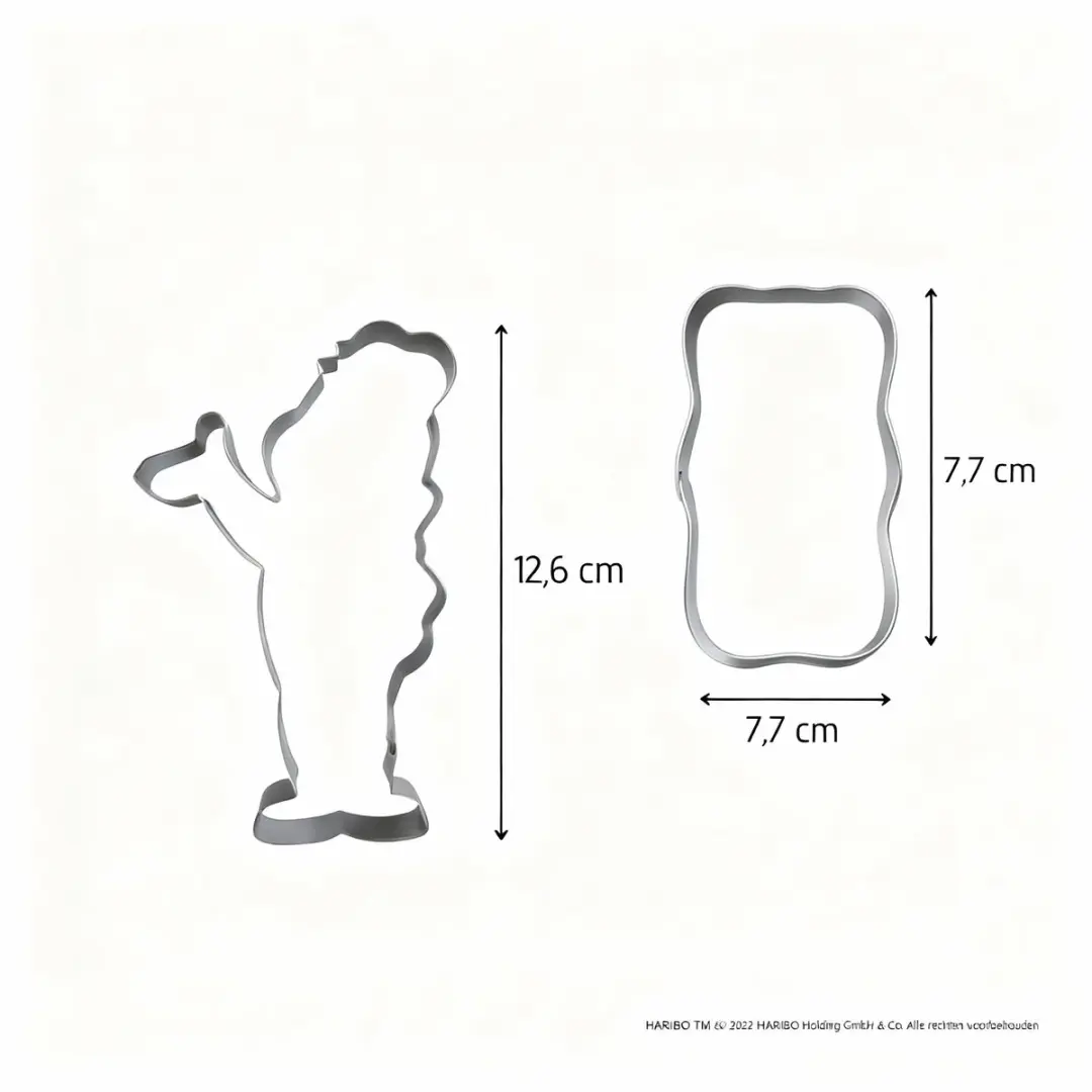 Zenker Haribo Beertjes Uitsteekvormpjes - 2 Stuks - Grijs