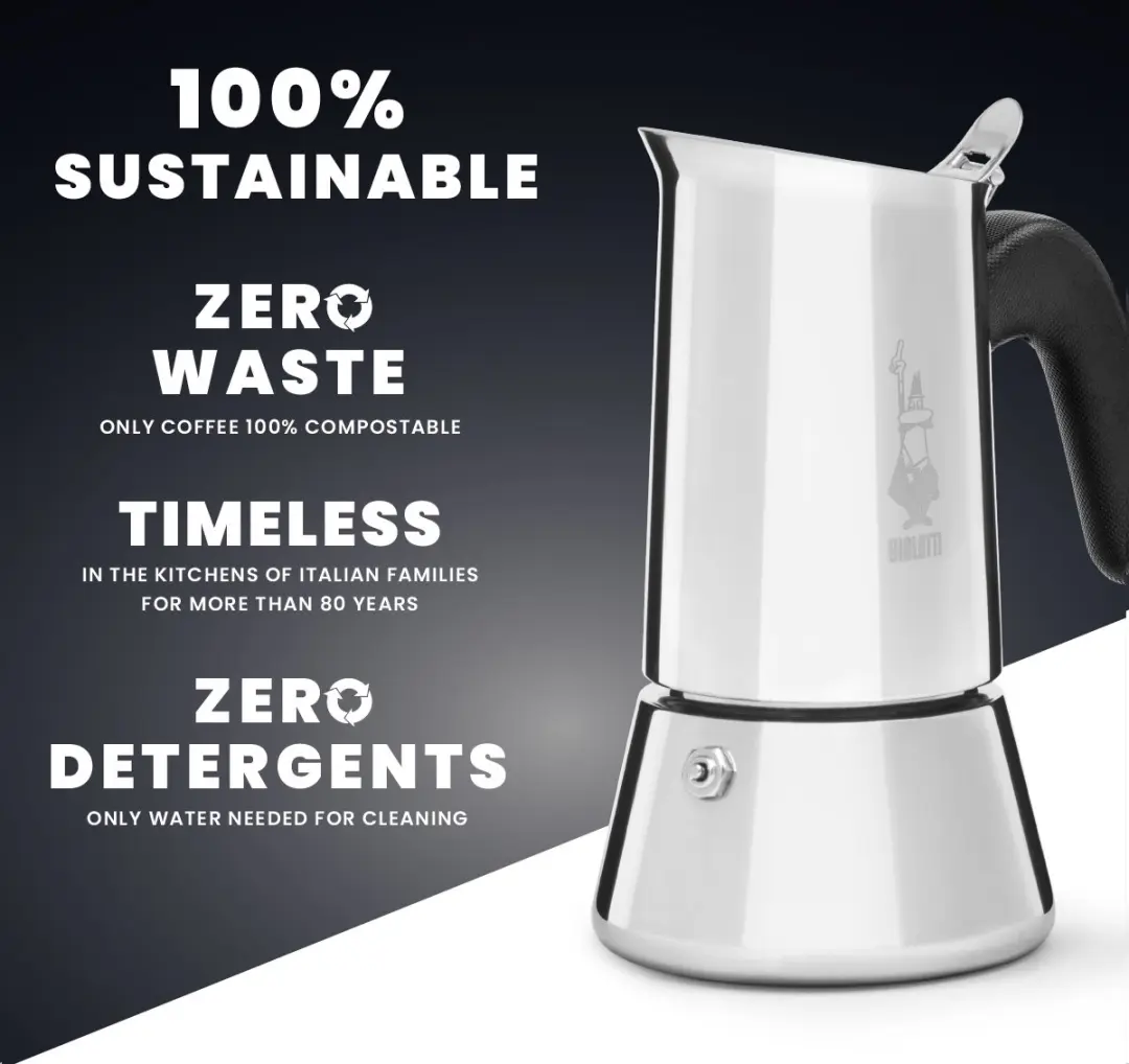 Bialetti Venus Percolator 4 Koppen - Inductie - Zilver