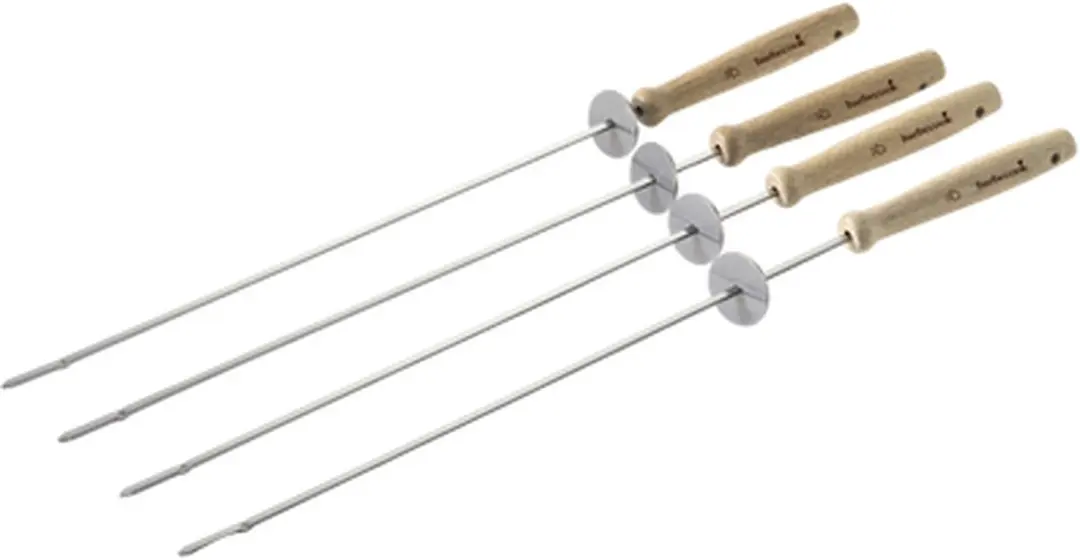 Barbecook Spiezen met Afschuifring - 4 Stuks - Chroom