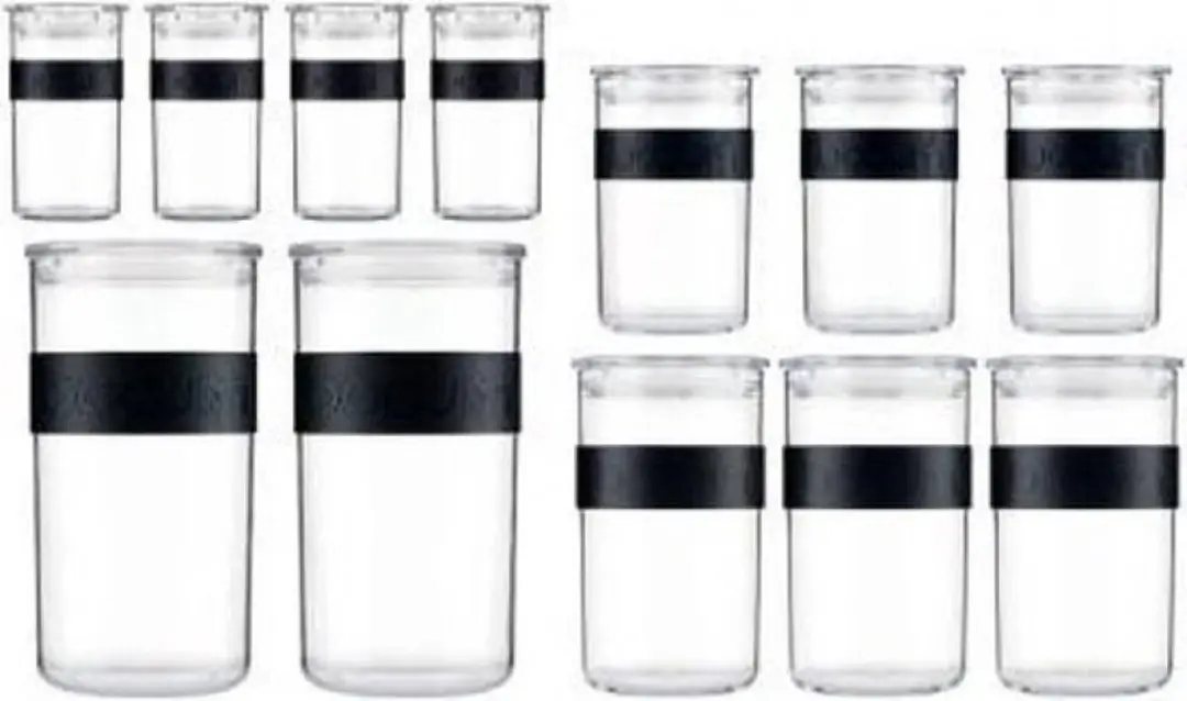 Bodum K11830-01SA-1 Voorraadpotten Set 12 Stuks - 2L