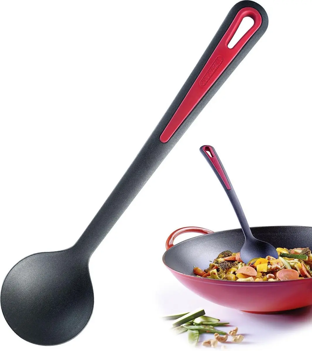 Westmark Groente-/woklepel Gallant 31,5cm - Zwart/rood