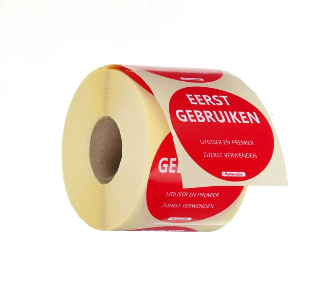 HENDI Herbruikbare Voedselveiligheid Stickers Rood Ø50mm - 500 Stuks