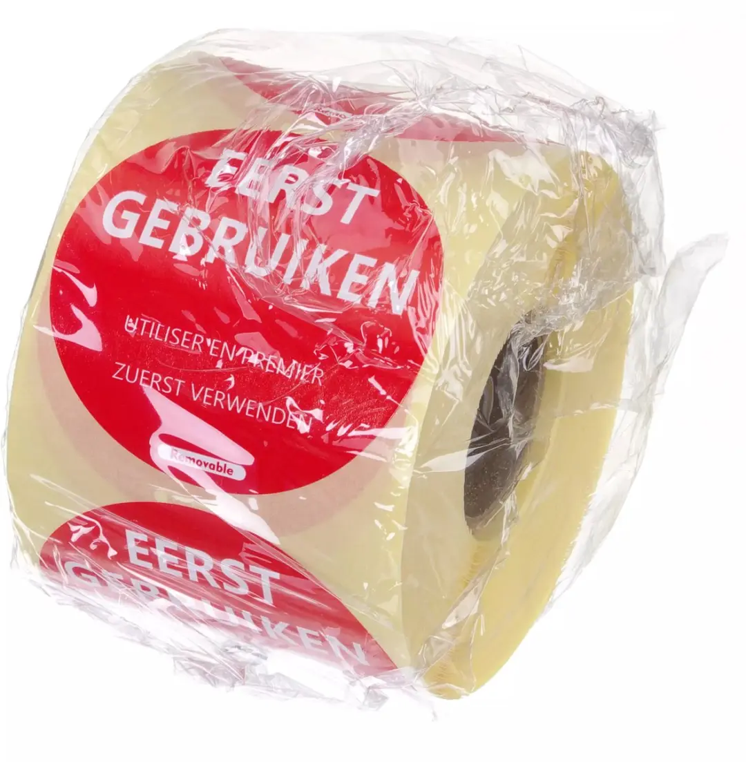 HENDI Herbruikbare Voedselveiligheid Stickers Rood Ø50mm - 500 Stuks