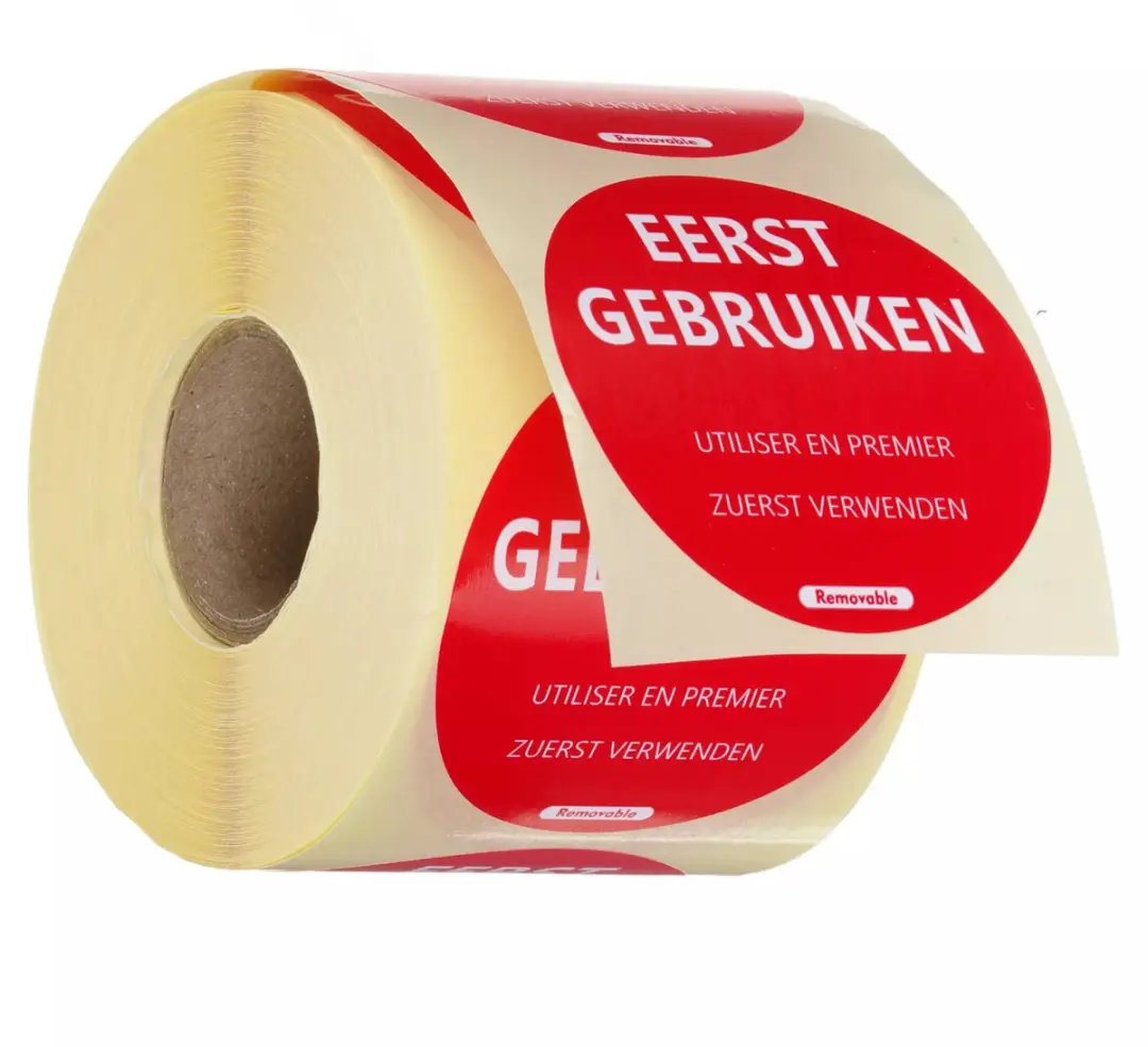 HENDI Herbruikbare Voedselveiligheid Stickers Rood Ø50mm