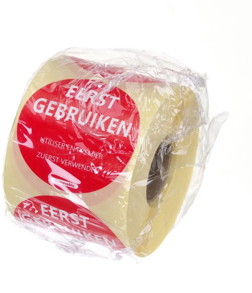 HENDI Herbruikbare Voedselveiligheid Stickers Rood Ø50mm - 500 Stuks