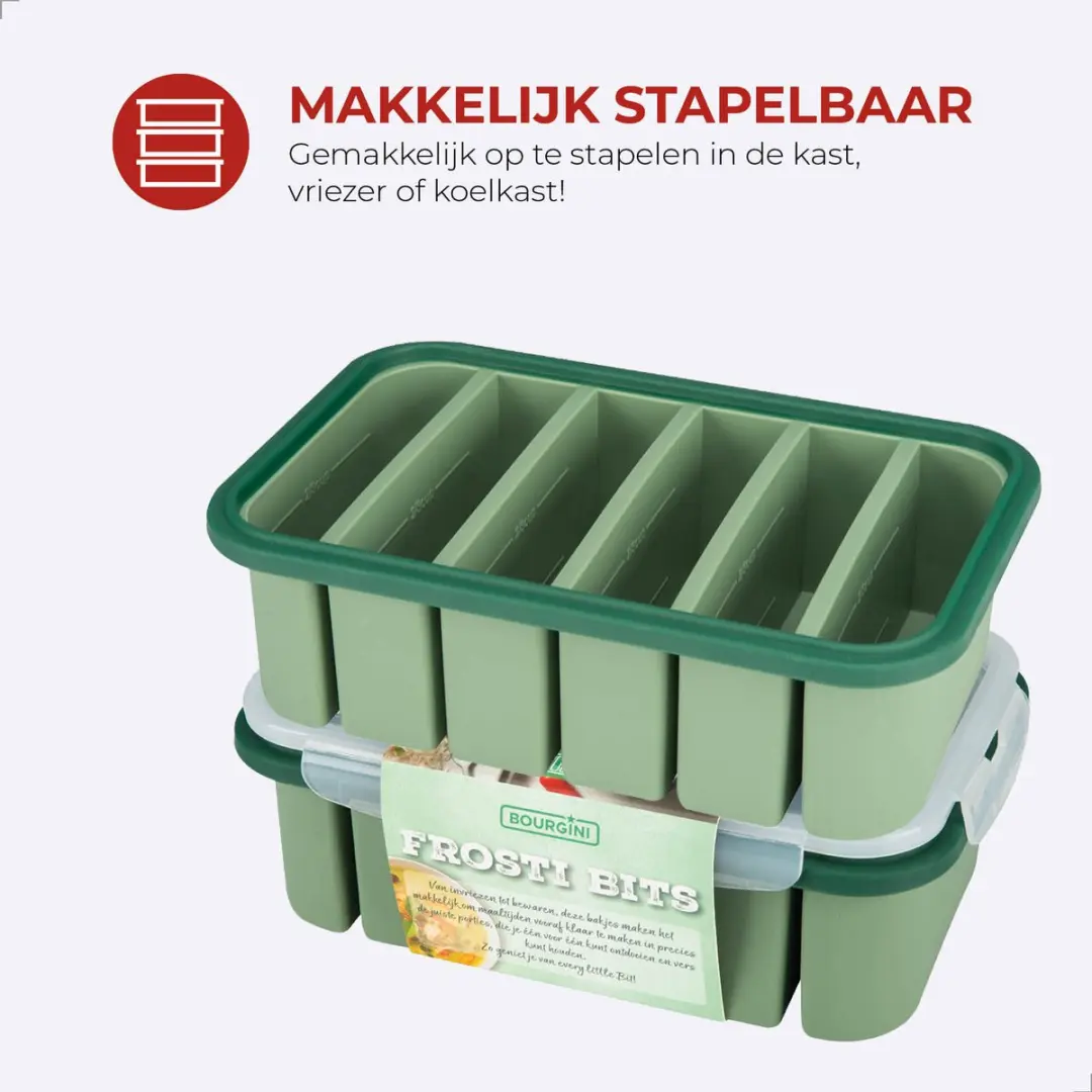 Bourgini Frosti Bits Siliconen Meal Prep Bakjes 200ml - 2 Stuks